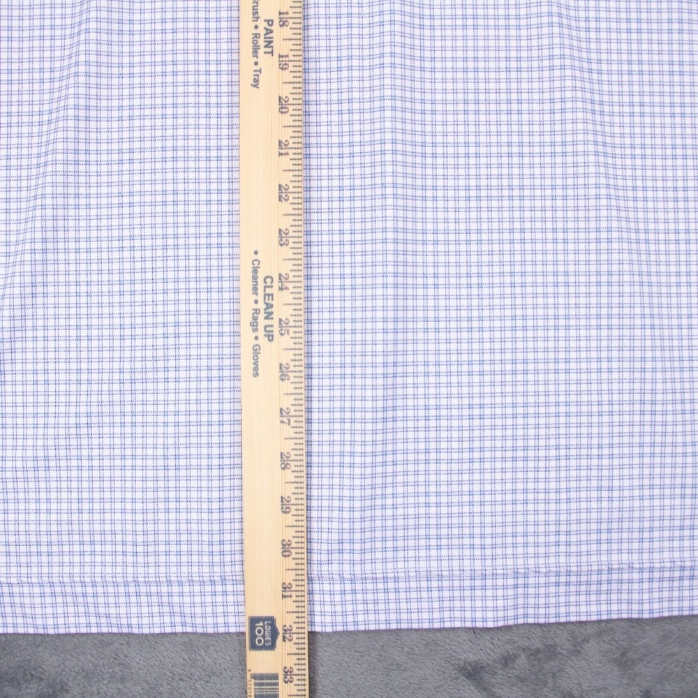 FootJoy Golf Polo Shirt Mens XL‎ Blue White Check Plaid Short Sleeve Stretch - Picture 9 of 9